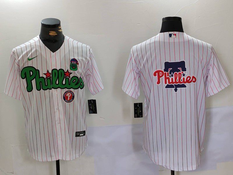 Men Philadelphia Phillies Blank White stripe Joint Name 2024 Nike MLB Jersey style 9023